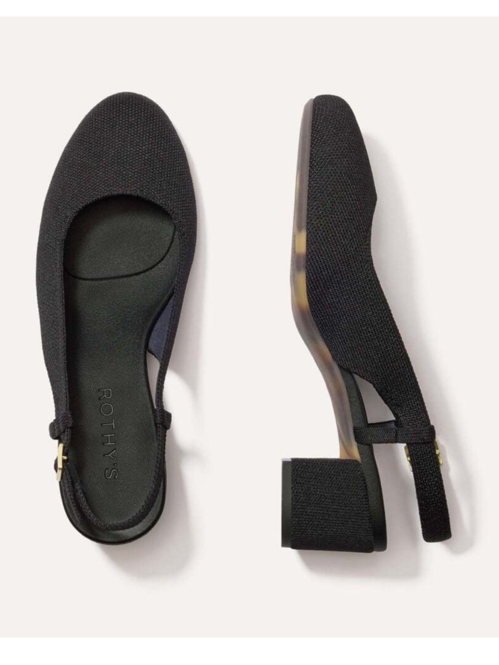 Rothy's The Heel Ballet Slingback Block Heel Pumps